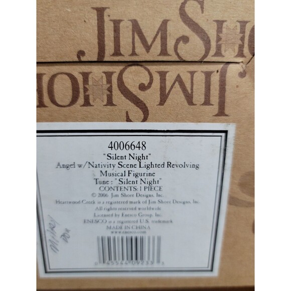 Jim Shore Silent Night rotating Music Box Angel w/ Nativity - Picture 14 of 14